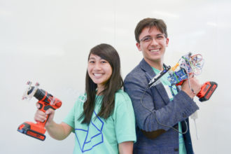 Student team with augmented power tools