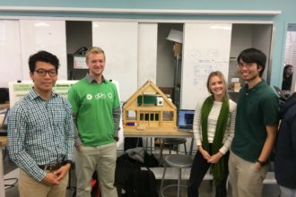 Project team with model house