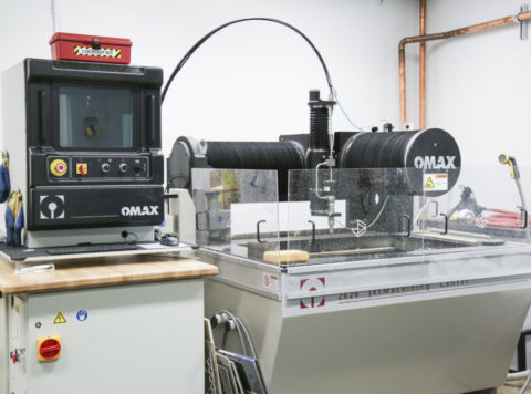 Photo of Omax waterjet cutter